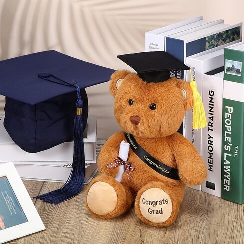 2024 هدايا الدب التخرج لها 11 بوصة لعبة الدب القطيفة التخرج مع قبعة سوداء تهانينا غراد للممرضة رياض الأطفال الابتدائية المدرسة الثانوية فئة الكلية لعام 2024 in Kuwait