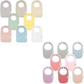 KeaBabies 8-Pack Organic Baby Bibs for Girl, Boy and 8-Pack Organic Baby Bibs for Girls & Boys - Drool Bibs for Baby Boy - Teething Baby Bibs for Boy, Girl - Bibs for Baby Girl - Newborn Bibs for Baby