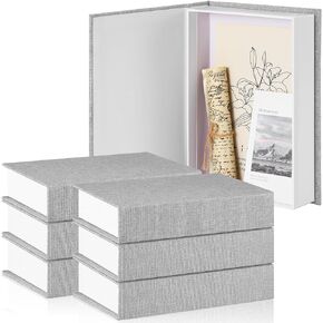 Geyoga 6 Pcs Fake Books for Decoration Linen Faux Books Modern Fake Book Storage for Coffee Table DIY Crafts Storage Home Bookshelf Cafe Hotel Decoration Display, 8.6 x 6.1 x 1.8 Inch(Coffee Color)