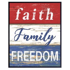 Patriotic Wall Decor - American Flag Wall Decor - Rustic, Country Americana Decor - Religious Wall Decor - God Wall Decor - Christian Wall Art - USA Flag Wall Art - Patriotic Decor - Inspirational