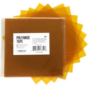 Gizmo Dorks Kapton Tape (Polyimide) for 3D Printers and Printing, 6.25 x 6.25 inches, 10 Sheets per Pack