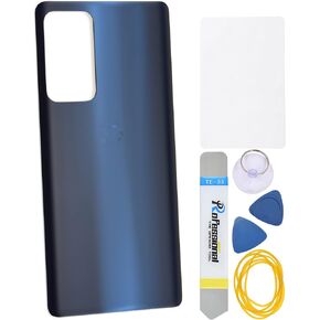 Dark Blue Acrylic Glass Back Cover Replacement for Motorola Edge 20 Pro Edge S Pro XT2153-1 Pre-Cut Adhesive and Installation Instruction Tool Kit are Include