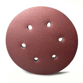 6 inch Sanding Discs Hook and Loop 120 Grit 6 Hole Round Sandpaper for Random Orbital Sander 10 Pcs