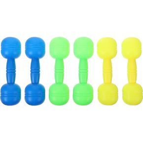 GANAZONO 3 Pairs Kids Plastic Hand Dumbbells Home Gym Exercise Barbell Children Exercise Fitness Sport Toy Toddler Weights Kids Fun & Fitness Workout Equipment