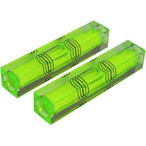 2PCS high-precision leveling bubble extended three line horizontal bubble water level gauge for household use, capable of 180 degrees in place turning 80x15X15mm (green（nonmagnetic）)