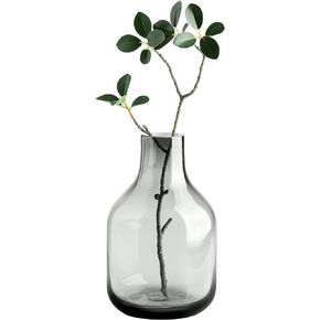 Torre & Tagus Solid Color Round Art Glass Vase for Flowers - 4" Tall Unique Flower Vase, Clear Handmade Bottle Vase for Modern Home Decor, Bud Vase as Decorative Shelf Decor or Wedding Gift, Blue