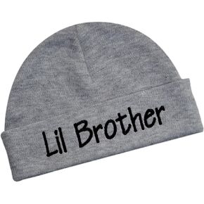 Little Brother Hat Keepsake Embroidered Lil Brother Infant Hat for Baby Boys