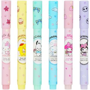 Cartoon Highlighter Markers 6 Assorted Pastel Colors Quick Dry Write Smoothly Cute Drawing Pens For Adults Students Writing Graffiti School Office Supplies (In box)