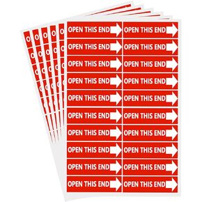 Open This END Arrow Sticker,Open Instructions Label,2x0.75 Inch