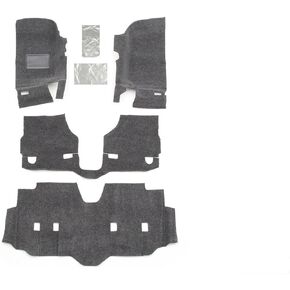 Bedrug - Jeep Liners | 2007 - 2018 Jeep Wrangler JK UNLTD 4 Door, Front Floor Liners (Includes Heat Shields) | Grey - 4 pc. | BRJK07F4
