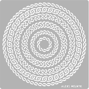 Aleks Melnyk No.39.3 Metal Journal Stencil, Celtic Knot, Round, Scandinavian, Viking Symbols, Stainless Steel Irish Stencil 1 PCS, Template Tool for Wood Burning, Pyrography and Engraving, Crafting