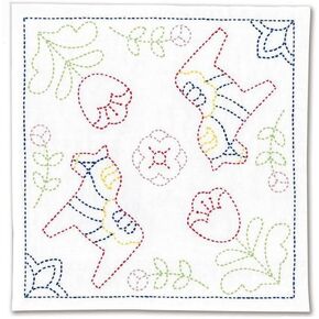 Japanese Sashiko Traditional Embroidery/Needlework/Cross Stitch Kit - Made in Japan, Pattern : Dalecarlian Horse