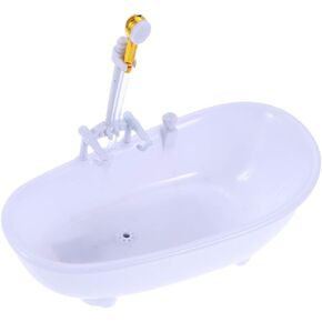 Toyvian Electric Water Spraying Bathtub Swimming Pool with Sprayer Without Battery for Doll (White)