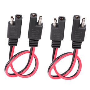 16ga Quick Disconnect Connect 2-pin SAE Waterproof WireHarne Plug, Heavy Duty SAE Connector Bullet Lead Cable 13" Leads (2 Pack)