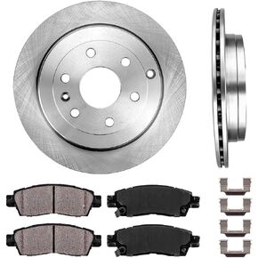 Callahan Rear Brake Kit for 08-17 Buick Enclave Chevy Traverse GMC Acadia Limited Outlook Disc Brake Rotors 2008 2009 2010 2011 2012 2013 2014 2015 2016 2017 Ceramic Brakes Pads Replacement