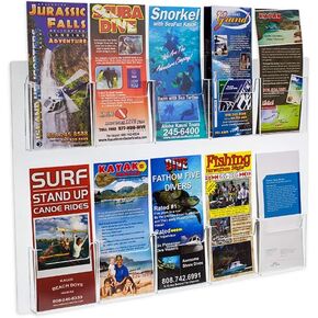 SOURCEONE.ORG Source One Deluxe Clear Acrylic 10-Pocket Wall Mount Trifold