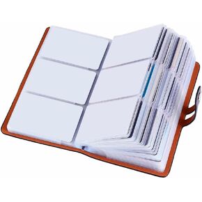 Large Business Card Holder with 95 Card Slots, RFID Credit Card Holder with 3 Passport Holder, Leather Business Card Organizer with 2 Driver's License Holder to Keep Cards Organized (Black)