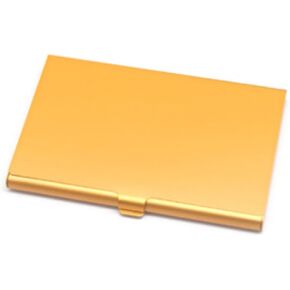 Stylish Aluminum Business Card Holder - Business Aluminum Alloy Flip Cover Business Card Holder - Compact and Stylish Metal Credit Card Case (Blue)
