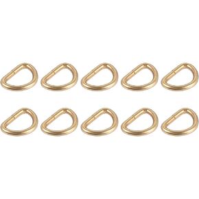 حلقات معدنية على شكل حرف D 50 قطعة (10 مم)، أبازيم حلقية غير ملحومة على شكل حرف D للأجهزة التي تصنعها بنفسك، سلاسل المفاتيح وحاملات البطاقات، لون ذهبي