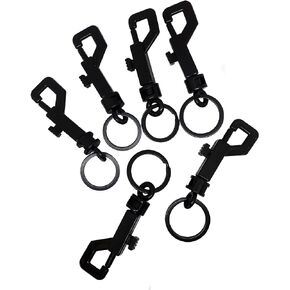 6 Pcs Swivel snap Bolt Keychain Clips Keychain Hooks. Lightweight Durable Clasp with Hook for Keys, Key Chains, Tags and Lanyards. 2.75"x0.83" Plastic Spring Keychain Clasp Come with Key Rings.
