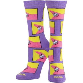 Cool Socks, SpongeBob, Savage Patrick, Womens Crew Length, Funny Graphic Print- Large in Saudi Arabia
