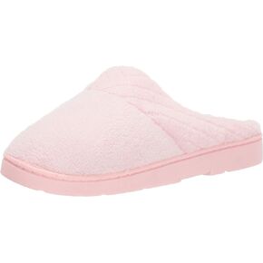 MUK LUKS women's Micro Chenille Trimmed Clog Slippers-Blue