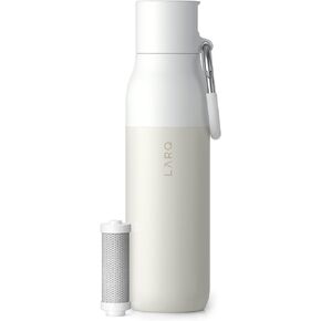LARQ Bottle Filtered - Insulated Stainless Steel Water Bottle BPA Free with Nano Zero technology and long-lasting filters, Obsidian Black, 17oz