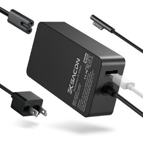 Surface Charging Adapter, 102W 15V 6.33A for Microsoft Surface Book 2/3, Pro X/9/8/7/6, Laptop 2/3/4, Studio, with Power Cord & USB Port