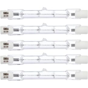 Simba Lighting Halogen R7S 78mm T3 100W Dimmable 800lm (5 Pack) J Type Linear Double Ended Floodlight Bulb 360º Beam Angle 120V for Work, Security, Landscape Lights, Floor Lamps, Warm White 2700K