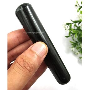 Amazing Gemstone Black Tourmaline Crystal Massage Wand Gua Sha for Women, Crystal Acupuncture Massage Stick Crystal with Smooth Edges