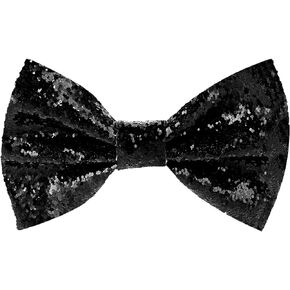 Black Sequin Bowtie Glitter Men's Pre-Tied Bow Tie for Men, Shiny Sequins Bowtie Sparkling Glitter Bowtie for Banquet Carnival Party Christmas Fancy Dress