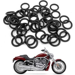 50Pcs 11105 O-Ring Oil Drain Plug, Motorcycle Drain Plug Rubber Transmission Drain Plug, Compatible with Harley Davidson - Black