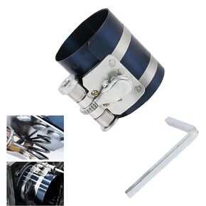 Pack-1 Car 3" Piston Ring Installation Tool, 2.08"-6.88" Adjustable Ratchet Auto Locking Device, Anti-reverse Gear Parallel Bar Piston Ring Compressor, Universal for Car Repair Parts (Blue)