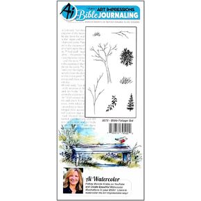 Art Impressions Journaling Watercolor Rubber Stamps-Bible Foliage