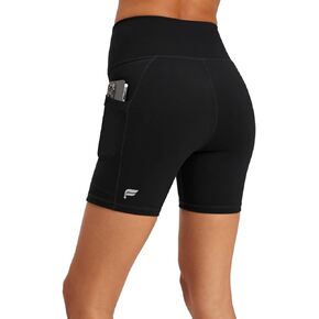 Fabletics Women's On-The-Go High-Waisted 6" Short, Workout, Running, Spandex, Maximum Compression, Flattering, M, Black