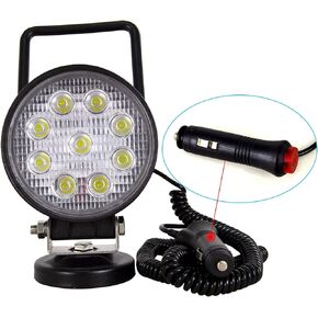 Willpower 4 inch 42W LED Work Light Bar with Magnetic Base, Cigarette Lighter Powered, Portable Off Road Light Flood Driving Fog Lights for Truck 4x4 Car Trailer Tractor Engineering Garage Camping