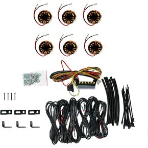KC HiLiTES Cyclone V2 LED - Rock Light - 6-Light System - Amber - 5W Flood Beam