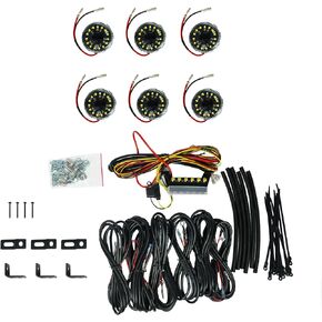 KC HiLiTES Cyclone V2 LED - Rock Light - 6-Light System - Amber - 5W Flood Beam