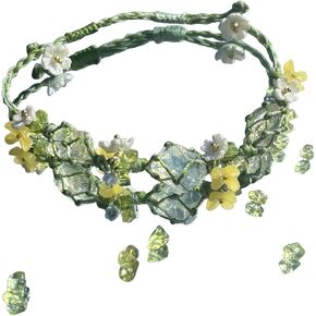 ثلاثة شقرا ريكي شفاء بلورات تمتد سوار الأحجار الكريمة الطبيعية الطاقة موازنة اليوغا سوار للنساء الخضر مضفر حبل سحر سوار المجوهرات in Kuwait