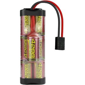 melasta 8.4V 4200mAh Hump NiMH Battery Pack Fit for Tracxas RC Racing Car Truck Boat Tank RC Hobby, 7-Cell Rechargeable RC Nimh Battery
