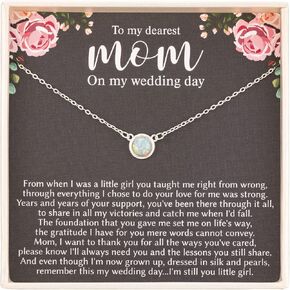 RareLove هدية أم العروس من الابنة، قلادة أم العروس من العروس، قلادة أوبال بيضاء من الفضة الإسترليني عيار 925 هدية لأم العروس، هدية زفاف لأم العروس in Kuwait