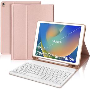 حافظة SENGBIRCH iPad الجيل التاسع مع لوحة مفاتيح (10.2 بوصة) - حافظة فوليو للوحة المفاتيح الذكية مع حامل أقلام، إسباني (أخضر داكن) in Kuwait