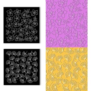 BENECREAT 2PCS Acrylic Clay Textured Mats, 12 Constellations & Skeleton Square Clay Texture Plate Sheets for DIY Crafts & Jewelry Making, 4x4 Inch