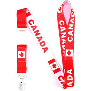 Canada Flag Lanyard Keychain - Canadian Flag ID Lanyard for Keys Badges Fob Gift - Canada Lanyard ID Holder Keychain