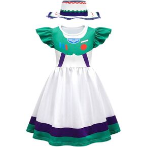 Cowgirl Costume Dress with Hat Theme Party Outfits, 2-10Years
