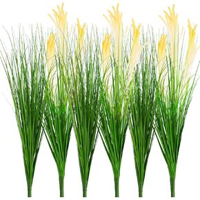 نباتات اصطناعية 6 قطع 27 بوصة عشب طويل القامة عشب بصل صناعي، نبات عشب صناعي، شجيرات عشبية وهمية للأماكن الداخلية والخارجية والحديقة والمتجر والمكتب وديكور المنزل in Kuwait