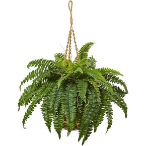 Nearly Natural Boston Fern Hanging Basket