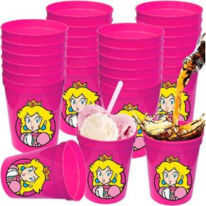 20 Pcs Mario Party Cups Super Bros Plastic Cups 12 OZ Mario Reusable Plastic Cups Mario Party Supply Mario Drinking Cups for Mario Lovers Mario Party Decorations in Kuwait