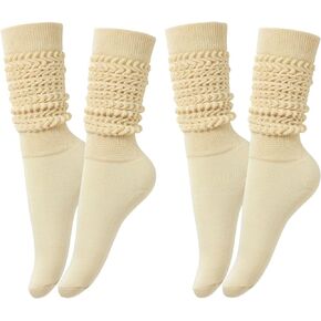 Slouch Scrunch Socks for Women, Long High Tube Socks Women
