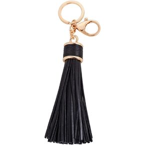 Women Leather Tassels Keychain Car Circle Key Rings Gift Bag Hanging Buckle